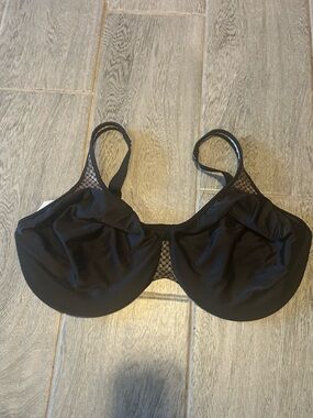 Bali Black full coverage unlined Underwire Bra with Mesh Accent - size 38DDD